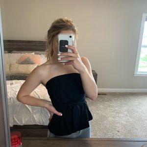 strapless black express top